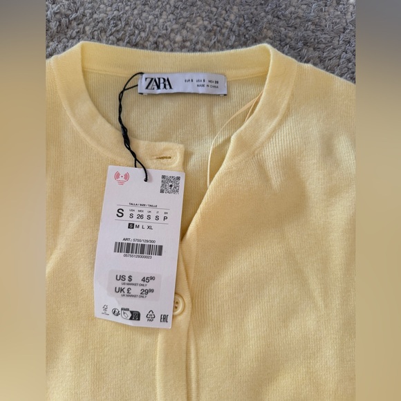 Zara Soft Lemon Cardigan - Picture 2 of 3